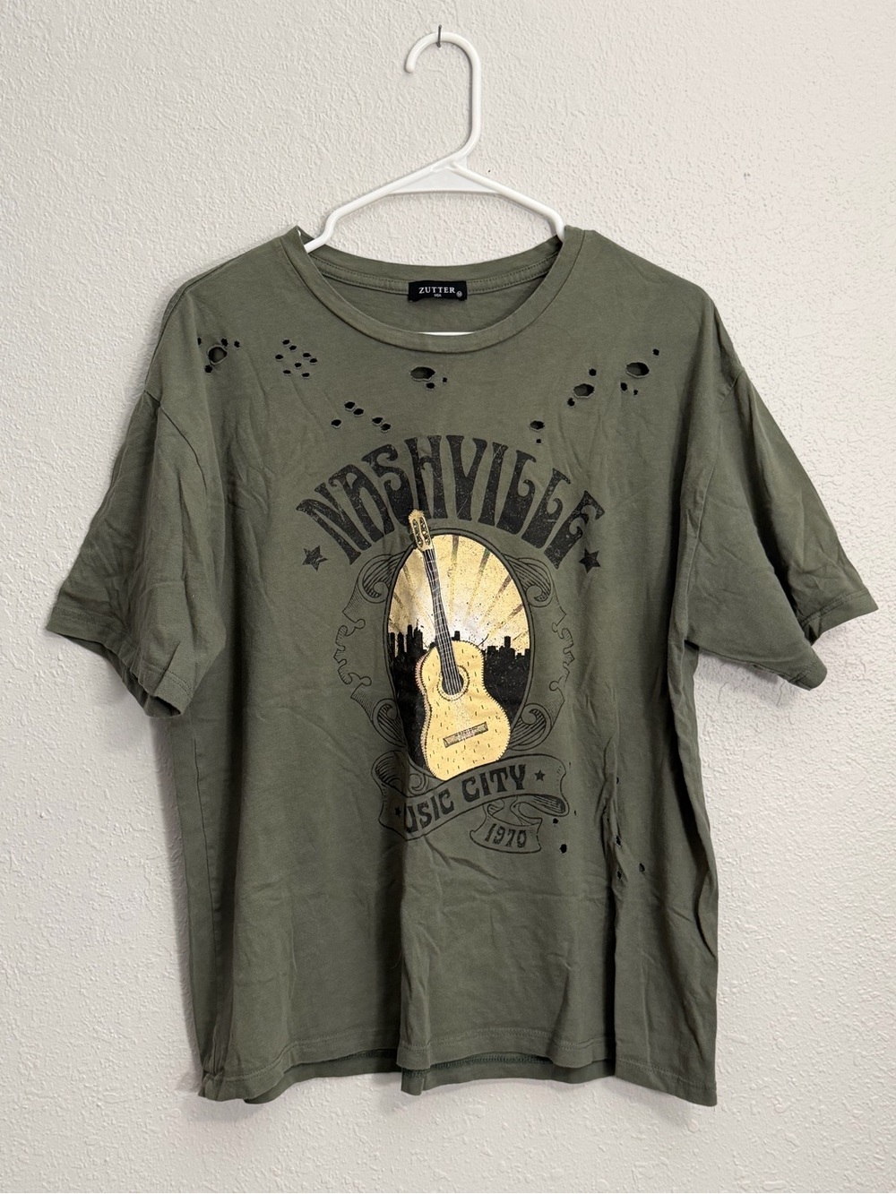 Zutter Olive 'Nashville Music City' Short Sleeve Tee